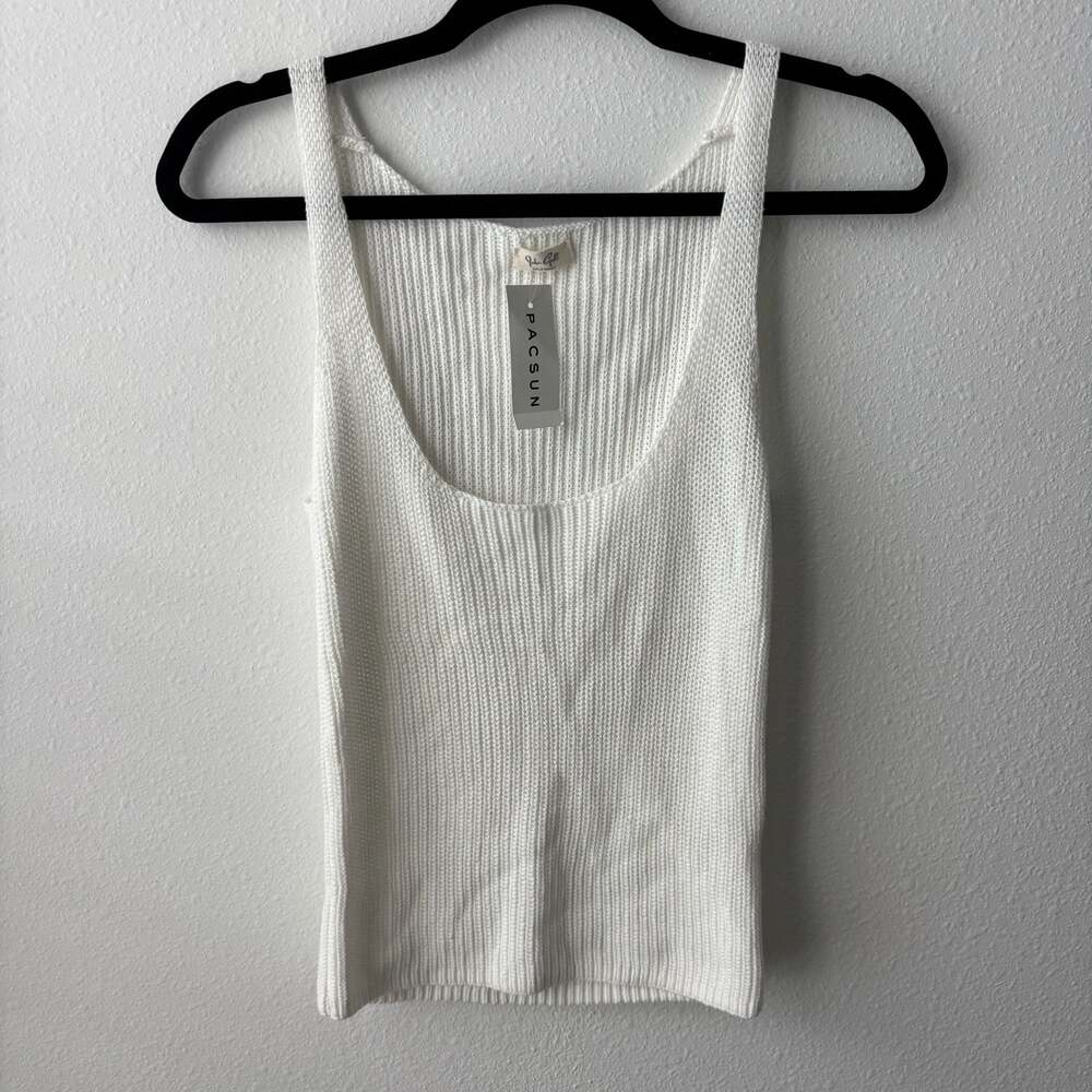 John Galt California Ribbed Knit Scoop Neck Tank Top